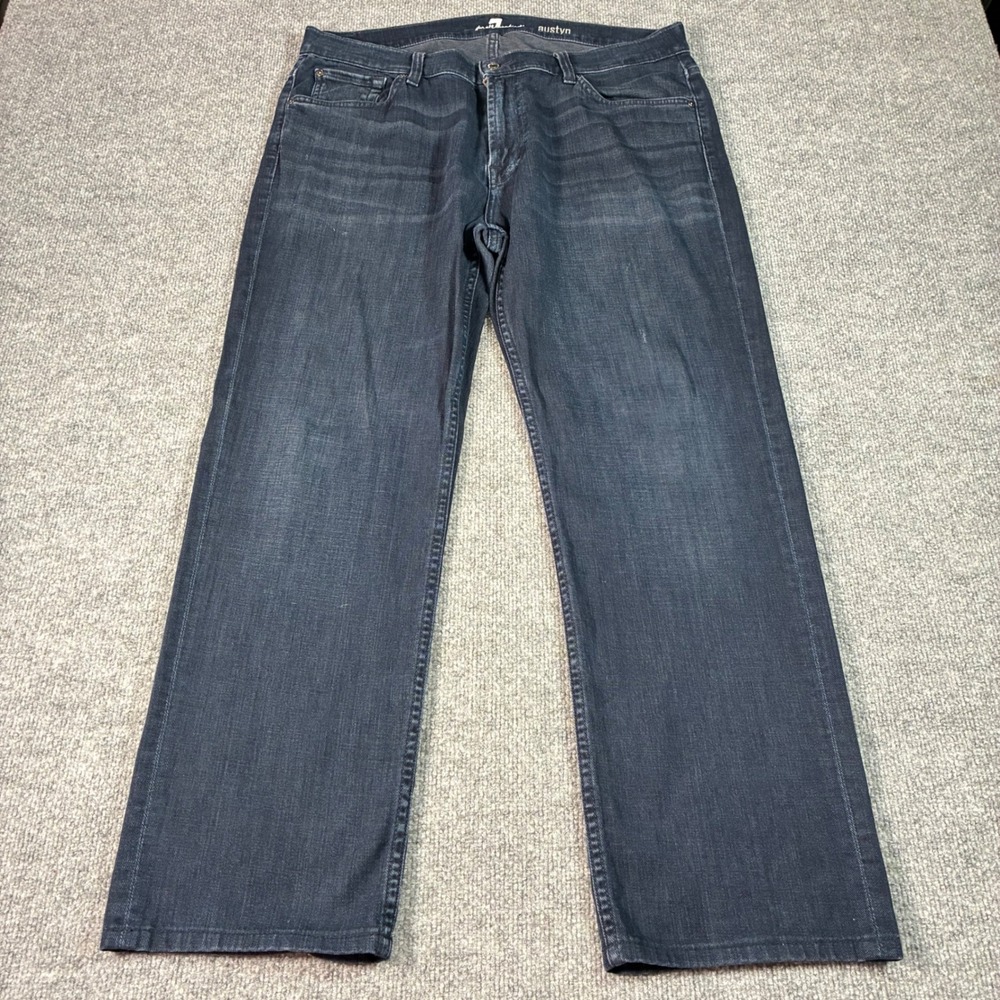 7 For All Mankind Austyn Jeans Mens 36 Dark Wash Relaxed Straight Stretch Denim